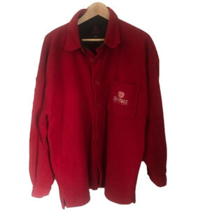Fleece Button Down Utility Shirt Jacket Shacket  Large